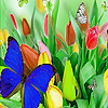 Colorful butterflies in garden puzzle