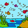 Colorful ocean fishes coloring