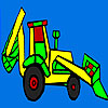 Colorful village tractor coloring