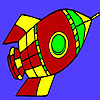 Flying Space rocket coloring
