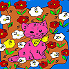 Kitty in the flower island coloring