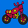 Mini red motorcycle coloring