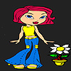 Sunflower girl coloring